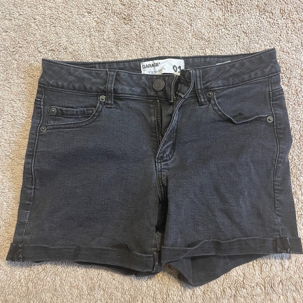 Black denim shorts from Garage